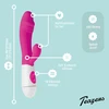 Pink Rožinė Teazers Rožinė Dual-Action Silicone Rabbit Vibrator, 10 Modes, Atsparus vandeniui