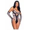 Playboy Bunny Kiss Body - Heart Embroidery &amp; Satin, Juodas, S-M
