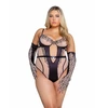 Playboy Bunny Kiss Teddy - Elegant Tulle &amp; Satin Lingerie Bodysuit