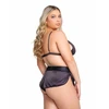 Playboy Lingerie Sparkling Bunny Set - Shiny 2-Piece with Logo, S/M