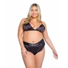 Playboy Lingerie Sparkling Bunny Set - Shiny 2-Piece with Logo, S/M