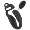 Rebel RC Prostate Plug &amp; Dual Support Ring Set, Silicone, Juodas