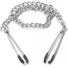 Xr Brands Reign Adjustable Tweezer-Style Nipple Clamps with Chain - Juodas Finish
