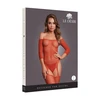 Shots Rene Rofe Shimmering Off-Shoulder Bodystocking Raudona/Gold Glitter One Size