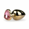 Rimba Aliuminio Heart Crystal Intimate Plug - Medium, Sidabrinis Finish