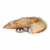 Rimba Aliuminio Plug with Faux Fox Tail - Sidabrinis &amp; Pilkas, Medium