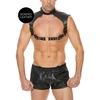 Ouch By Shots Rimba Leather Harness with Adjustable Collar - Universal Fit, Juodas