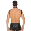 Ouch By Shots Rimba Leather Harness with Adjustable Collar - Universal Fit, Juodas