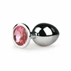 Rimba Metal Intimate Plug Sidabrinis-Rožinė Medium - Aluminum, Crystal Accent