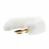Easytoys Rimba Metal Intimate Plug with Faux Fox Tail - Sidabrinis &amp; Pilkas, Medium