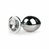 Rimba Metal Plug Sidabrinis M with Clear Crystal Accent, Aliuminio, Medium