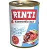 FINNERN GmbH end Co. KG Rinti Kennerfleisch suaugusių šunų konservuotas pašaras su vištų širdelėmis, 400g