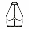 Rosy Gold Body Harness Juodas - Adjustable Faux Leather Priedas