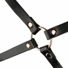 Rosy Gold Body Harness Juodas - Adjustable Faux Leather Priedas