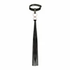 Rosy Gold Collar &amp; Flogger Set Juodas - Elegant Adjustable Priedas