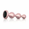 Rosy Gold Metal Plug Set 3 Sizes - Rose Gold, Juodas Crystal Base