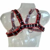 Leather Body Santiago Leather Chain Harness III Juodas/Raudona - Adjustable Unisex Body Priedas