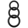 Shots Screaming O Twiddle Rings Set 3 Sizes Silicone Juodas Flexible