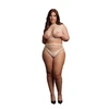 Shots Duo Net Keyhole Crop Top &amp; High-Waisted Set Queen Size XL-4XL