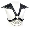 Leather Body SINNER GEAR Leather Harness with Metal Chains Adjustable S-XL Juodas