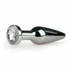Sinner Gear Metal Plug Sidabrinis Large with Clear Crystal Accent