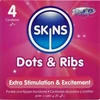 SKINS Dots &amp; Ribs Premium Textured Latex Condoms 4-Pack Vanilla Scent