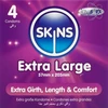 Skins Extra Large Premium Condoms 4-Pack - Ultra-Thin, 57mm, Vanilla Scent
