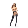 Misso SP800 Shiny Tights Juodas S - High-Gloss Pantyhose with Cutout Design