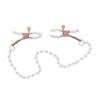 Sportsheets S&amp;M Peaches n' CreaMe Pearl Nipple Clamps Rose Gold Adjustable
