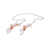 Sportsheets S&amp;M Peaches n' CreaMe Pearl Nipple Clamps Rose Gold Adjustable