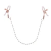 Sportsheets S&amp;M Peaches n' CreaMe Pearl Nipple Clamps Rose Gold Adjustable