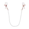 Sportsheets S&amp;M Peaches n' CreaMe Pearl Nipple Clamps Rose Gold Adjustable