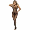 Subblime Bodystockings Subblime 951788 Long Juodas Mesh Bodystocking with Chest &amp; Back Straps One Size