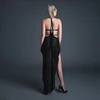 Allure Take Me Vinyl-Effect Mesh Bodysuit with Playful Skirt M Juodas