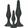 ToyJoy Curvy Companions 3-Piece Anal Plug Set Juodas Silicone Ergonomic