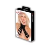 Allure Wild Kitten Wetlook Slashed Fingerless Gloves, Juodas, One Size