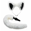 XR Brands Baltas Fox Tail &amp; Ears Costume Set - Soft Faux Fur, Silicone Plug