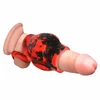 XR Brands Hell Hound Silicone Raudona Ball Ring &amp; Stretcher, 88.9 mm