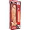 XR Brands Master Series Vein-Textured Sleeve &amp; Support Ring, Clear