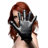 XR Brands Pleasure Poker Multi-Texture Intimate Glove, Juodas, Universal Size