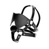 XR Brands Strict Eye Mask Harness with Adjustable Ball Gag Juodas