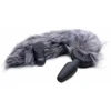 XR Brands Tailz Vibrating Fox Tail Plug Silicone Remote-Controlled Juodas