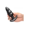 XR Brands Vibrating Silicone Swirl Plug Remote 25 Modes Juodas