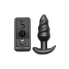 XR Brands Vibrating Silicone Swirl Plug Remote 25 Modes Juodas