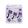 XR Brands Violet Flower Intimate Plug Set 3-Piece Aliuminio Violetinė