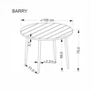 BARRY round table, walnut / juodas
