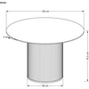 BRUNO round table, baltas marble / walnut