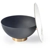 CECILIA coffee table, marble / pilkas / auksinis