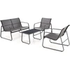 CONOR garden set (sofa + 2 chairs + coffee table), dark pilkas / light pilkas