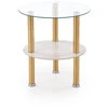 DUCAT S c.table, baltas marble / transparent / auksinis